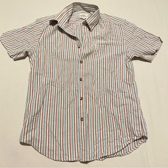 Ben Sherman Men's Striped Short Sleeve Shirt Size Small - Picture 1 of 16